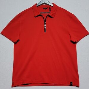 Dkny Mens Taped Zipper Rugby Polo Shirt SIZE L. #605‎